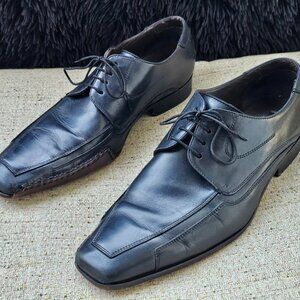 VIA SPIGA Men Shoes Black Leather Upper Lace Up Dress Shoes M-Louie Size 11M